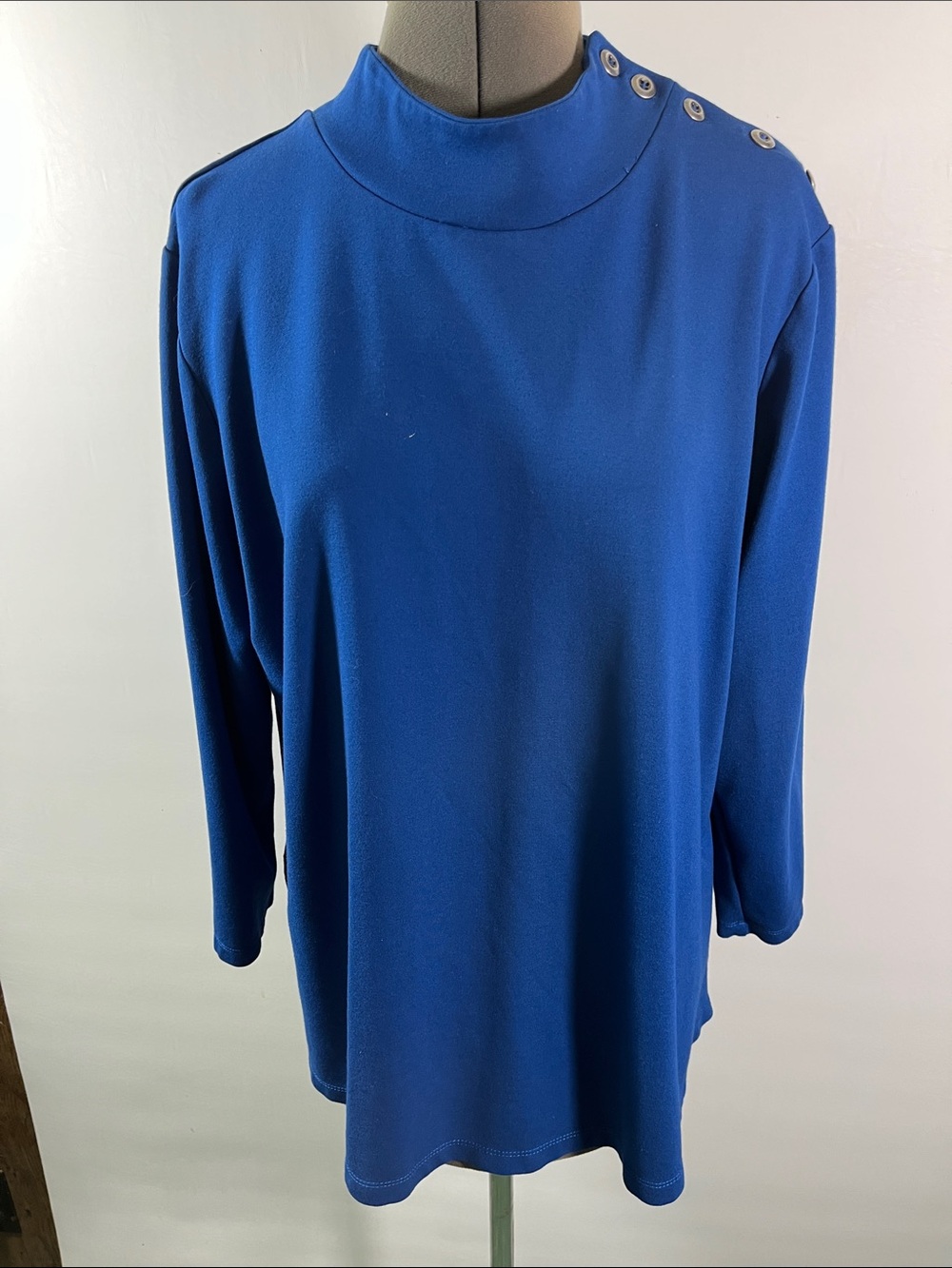 Susan Graver Royal Blue Mock-neck Top Size 1XP